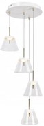 Lustra LED cu 3 pendule din metal finisaj bronz si alb AVIANA 5032 RX