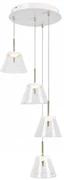 Lustra LED cu 3 pendule din metal finisaj bronz si alb AVIANA 5032 RX