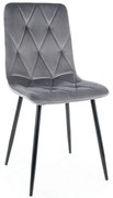 Scaun de bucaterie Tom Velvet, gri