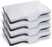 PACHET 4 PERNE CERVI-SAN PRIM, Pernă ergonomică pentru dormit, din spumă cu memorie, Husă detașabilă, fermitate normală