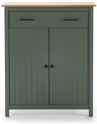 Comodă verde/în culoare naturală înaltă din lemn masiv de pin 90x110 cm Miranda – Marckeric