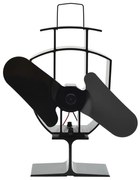 vidaXL Ventilator de sobă cu alimentare termică, 2 palete, negru