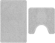 vidaXL Set de mochete anti-derapante pentru baie 2 pcs Gri PP