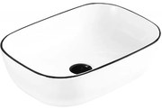 Mexen Rita chiuvetă deasupra blatului 45 x 32 cm, alb/negru margine - 21084507