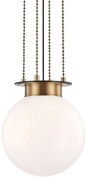 Lustra cu inaltime reglabila, Sticla Alba, Design LUX, Gunther 36cm