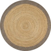 vidaXL Covor manual cu margine gri, 90 cm, iută