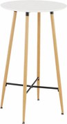Masă de bar, alb/stejar, diametru 60 cm, IMAM