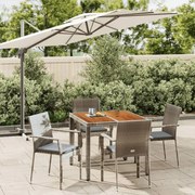 vidaXL Set mobilier de grădină cu perne, 5 piese, gri, poliratan