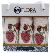 Set 3 prosoape bucatarie bumbac brodat Capsune