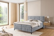 Pat boxspring Penia 180x200 cu spațiu de depozitare - catifea cenușie hidrofobă Element 24