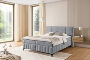 Pat boxspring Penia 180x200 cu spațiu de depozitare - catifea cenușie hidrofobă Element 24