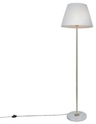 Lampă de podea retro alamă cu umbră plisată cremă 45 cm - Kaso