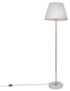 Lampă de podea retro din alamă cu abajur plisat crem 45 cm - Kaso