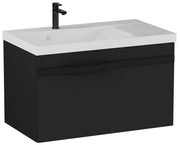 Set dulap suspendat negru Krofam e-VOG 69 cm, lavoar incastrat Krofam e-VOG 70 cm