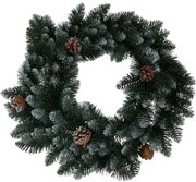 Coroniță decorativă de Crăciun Snowy verde,diametru 60 cm