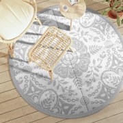 vidaXL Covor de exterior, ARAKIL gri deschis, Ø160 cm, PP