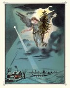 Ilustrație Christmas night, Angel carrying a Christmas, duncan1890