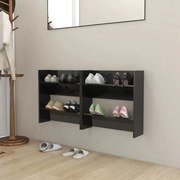 vidaXL Pantofare de perete, 2 buc., negru extralucios, 60x18x60 cm PAL