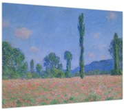 Tablou pe sticlă - Claude Monet, Poppy Field (Giverny), reproducere (70x50 cm)