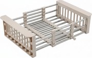 Cos scurgere telescopic Rea dreptunghiular bej mat-inox 47x22.5 cm