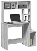 vidaXL Birou cu rafturi, gri sonoma, 100x45x140 cm, lemn compozit