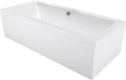 Mexen Cube cada dreptunghiulară 170 x 80 cm cu panou, albă - 55051708000X