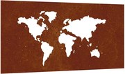 vidaXL Decor perete grădină 105x55 cm design harta lumii oțel Corten