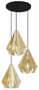 Lampă suspendată industrială aurie cu plasă cu 3 lumini - Carcass