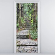 Fototapeta pentru ușă - trepte în pădure (95x205cm)