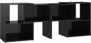 vidaXL Comodă TV, negru extralucios, 104x30x52 cm, PAL