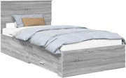 vidaXL Cadru de pat cu headboard Gri Sonoma 100 x 200 cm Lemn compozit