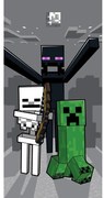 Prosop pentru copii gri din bumbac 70x140 cm Minecraft "Mob Attack" – Jerry Fabrics