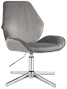 HR350CROSS Scaun Gray din Catifea Bază Cromata