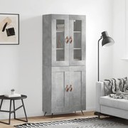 vidaXL Dulap înalt, gri beton, 69,5x34x180, lemn compozit