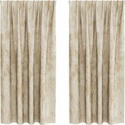 vidaXL Cortine din catifea cu perdele 2 pcs Crem 175 x 140 cm Catifea