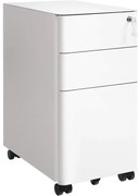 Dulap de birou cu roți și încuietoare, alb