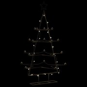vidaXL Brad de Crăciun din metal pentru decor, negru, 140 cm