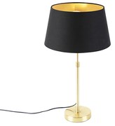 Lampă de masă auriu/alamă cu abajur negru cu auriu 32 cm - Parte