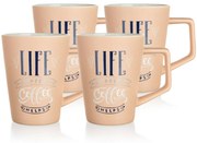 Set 4 căni din ceramică Banquet LIFECOFFEE, 450 ml