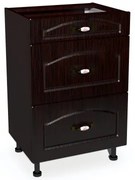 Corp inferior 50 cu 3 sertare metalice pentru greutate Zebra MDF mustata wenge