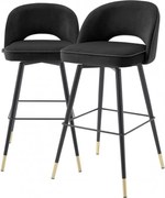 Set de 2 scaune de bar design modern Cliff, negru 114574 HZ