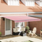 vidaXL Cortina Retractabilă Roșu și alb 400 × 300 cm țesătură