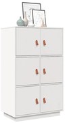 vidaXL Dulap înalt, alb, 67x40x108,5 cm, lemn masiv de pin