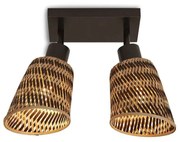 Plafoniera eco din bambus Java 2-Shade bl/15x17, bl./nat