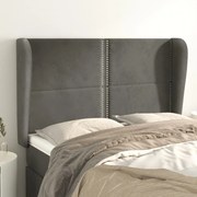 vidaXL Tăblie de pat cu aripioare gri închis 147x23x118/128 cm catifea