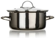 Banquet Oală emailată METALLIC Black 20 cm, 2 l,cu capac, 20 cm