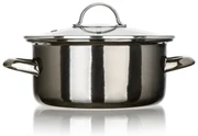 Banquet Oală emailată METALLIC Black 20 cm, 2 l,cu capac, 20 cm
