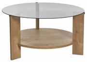 Măsuță de cafea Clara Sapphire Oak cu sticlăfumurie