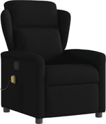 vidaXL Fotoliu de masaj rabatabil, negru, material textil