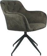 Scaun pivotant, ţesătură de catifea maro/negru, VELEZA NEW